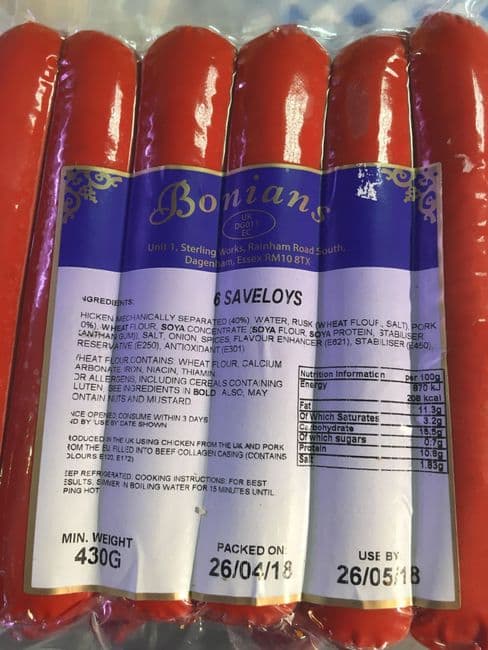 4 Jumbo Saveloys - 466g